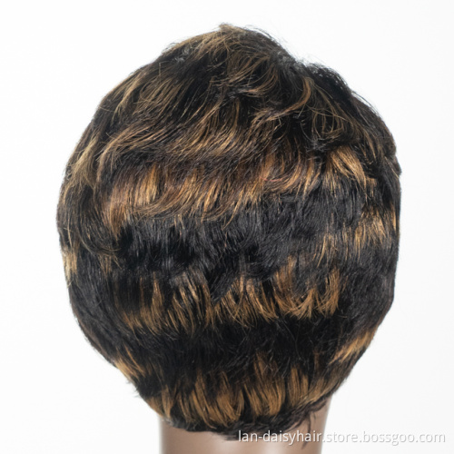 Wholesale Natural Weave Cuticle Aligned Machine Made Bob Wig Short Curl Virgin Hair Peruvian Human Hair Wigs for Black Woman